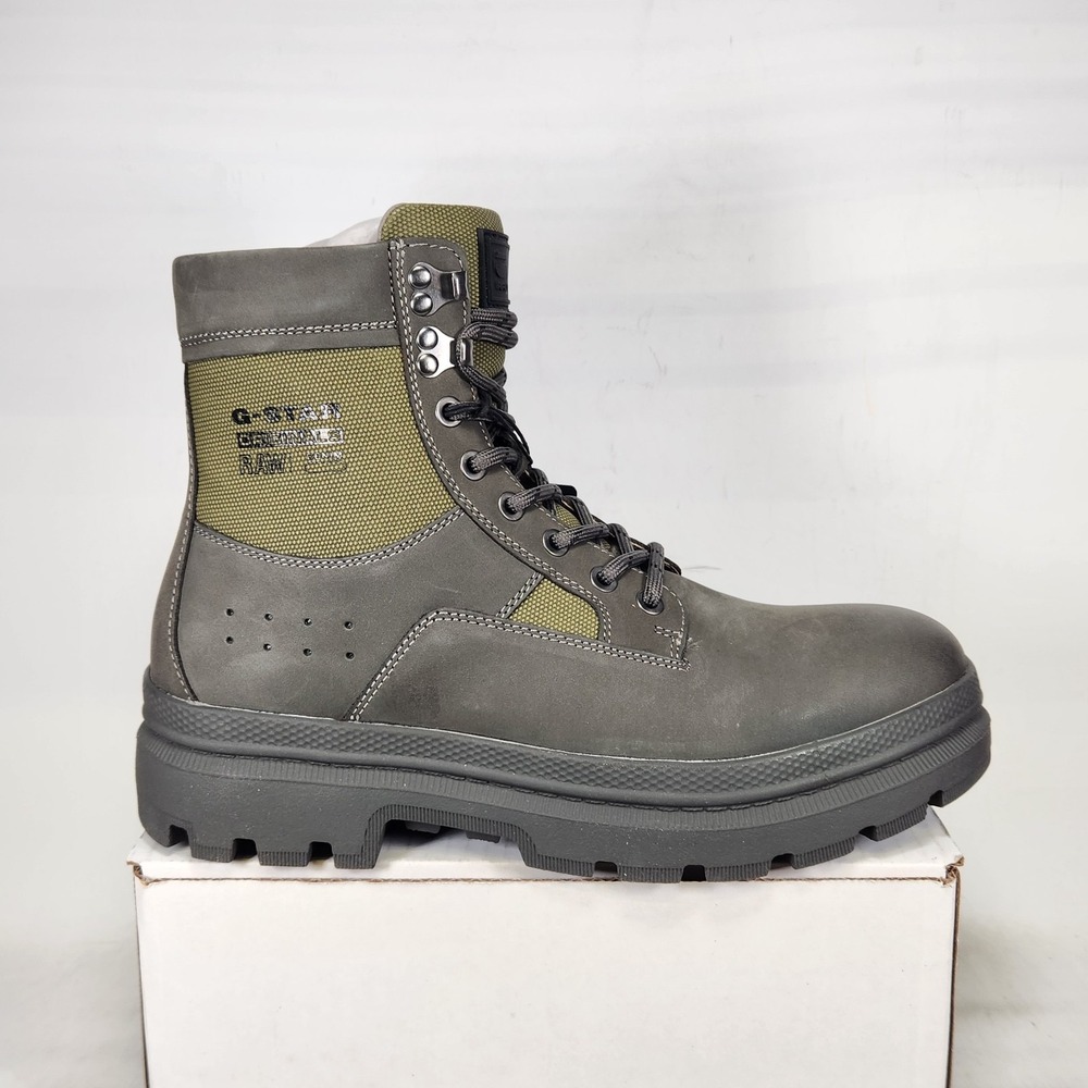 G-Star RAW Arron Lace Mid M Boots Mens Size 8 Grey Olive Combat Tactical